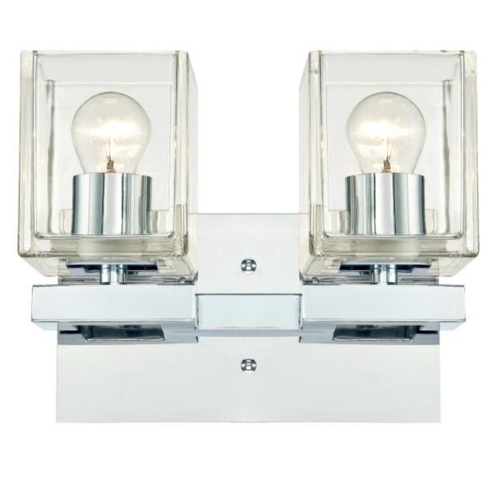 Westinghouse 6334400 2 Light Wall Fixture Chrome Finish Clear Glass Wall Lighting