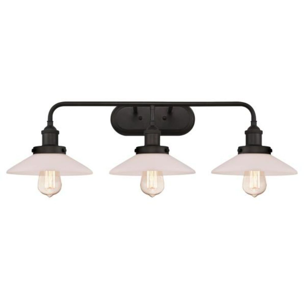 Westinghouse 6336500 3 Light Wall Fixture Oil Rubbed Bronze Finish Frosted Opal Glass Wall Lighting