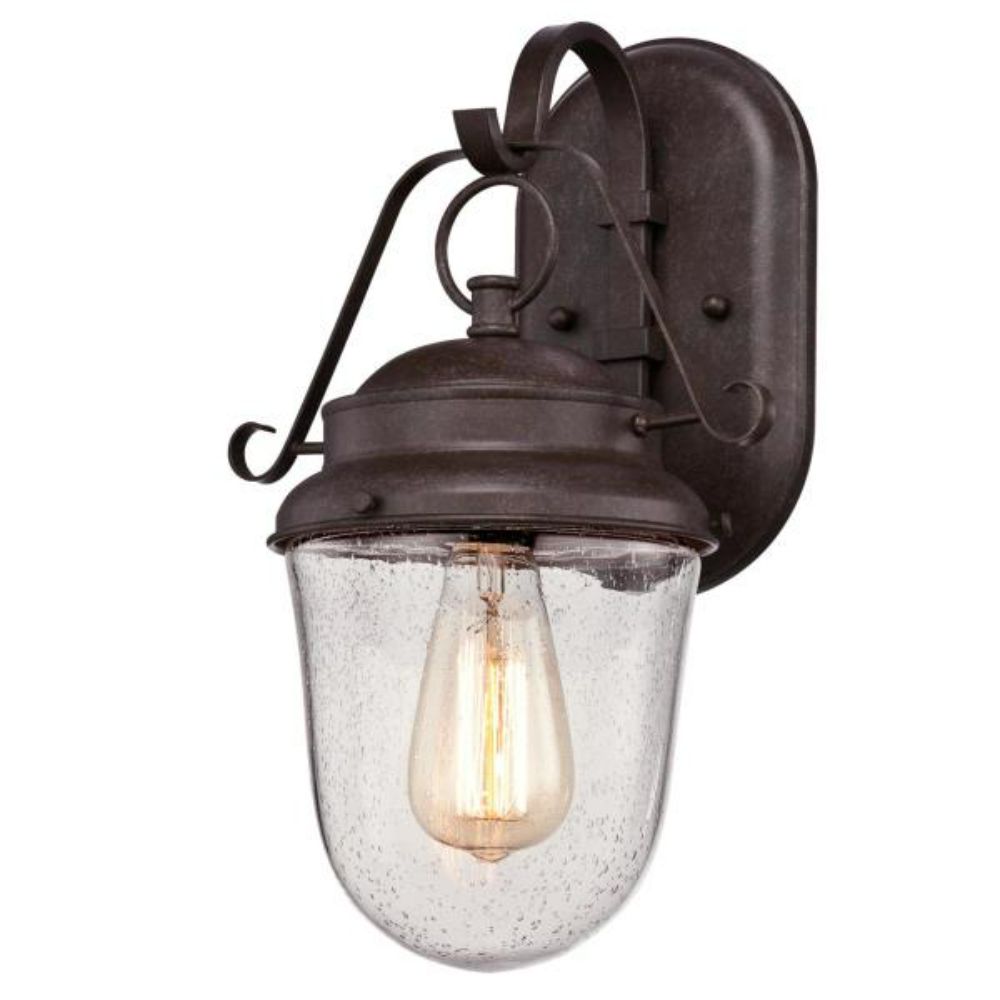 Westinghouse 6348400 Wall Fixture Aged Brown Finish Clear Seeded Glass Wall Lighting
