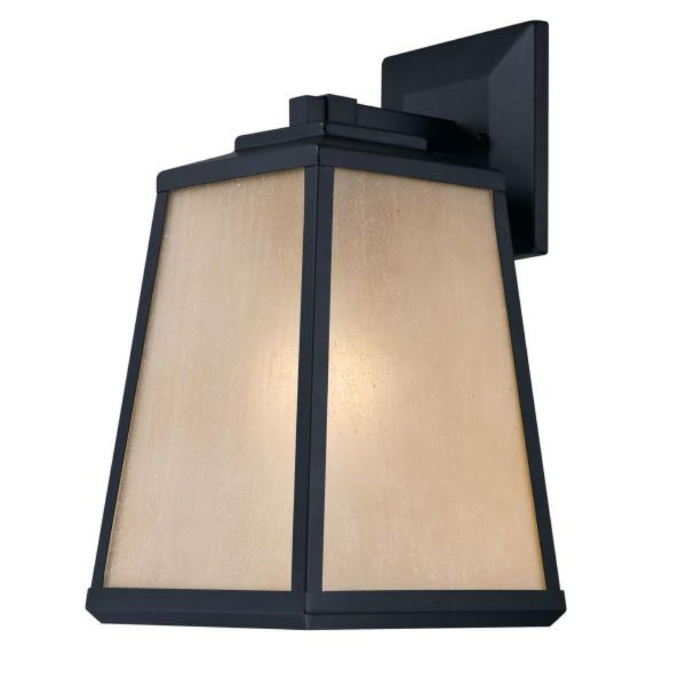 Westinghouse 6359400 Wall Fixture Matte Black Finish Amber Seeded Glass Wall Lighting