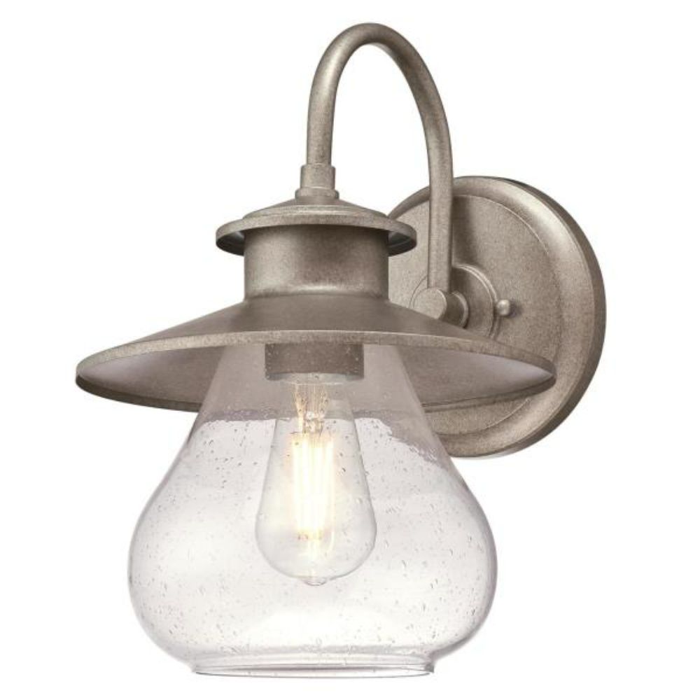 Westinghouse 6361200 Wall Fixture Weathered Steel Finish Clear Seeded Glass Wall Lighting