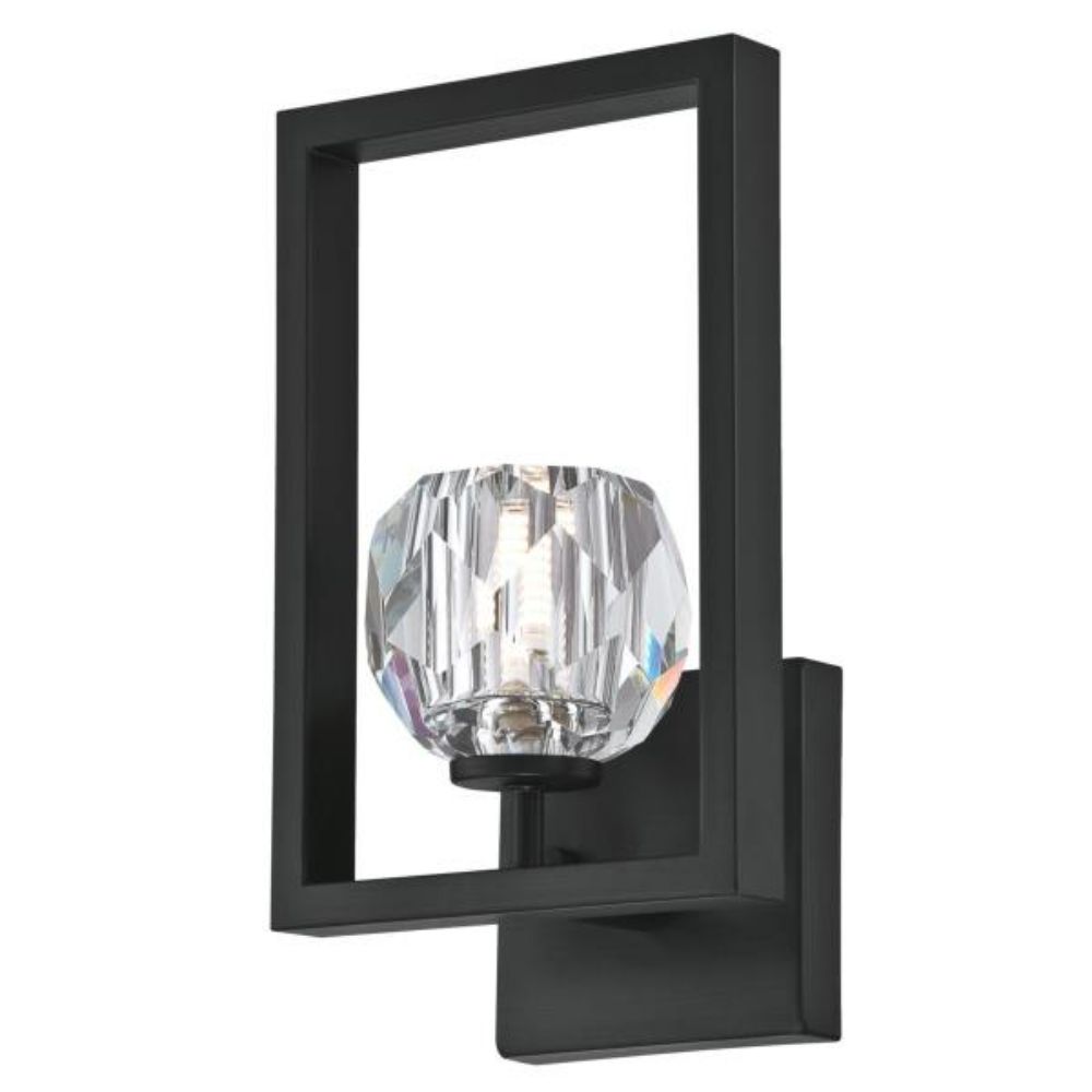 Westinghouse 6367300 1 Light LED Wall Fixture Matte Brushed Gun Metal Finish Crystal Glass Wall Lighting