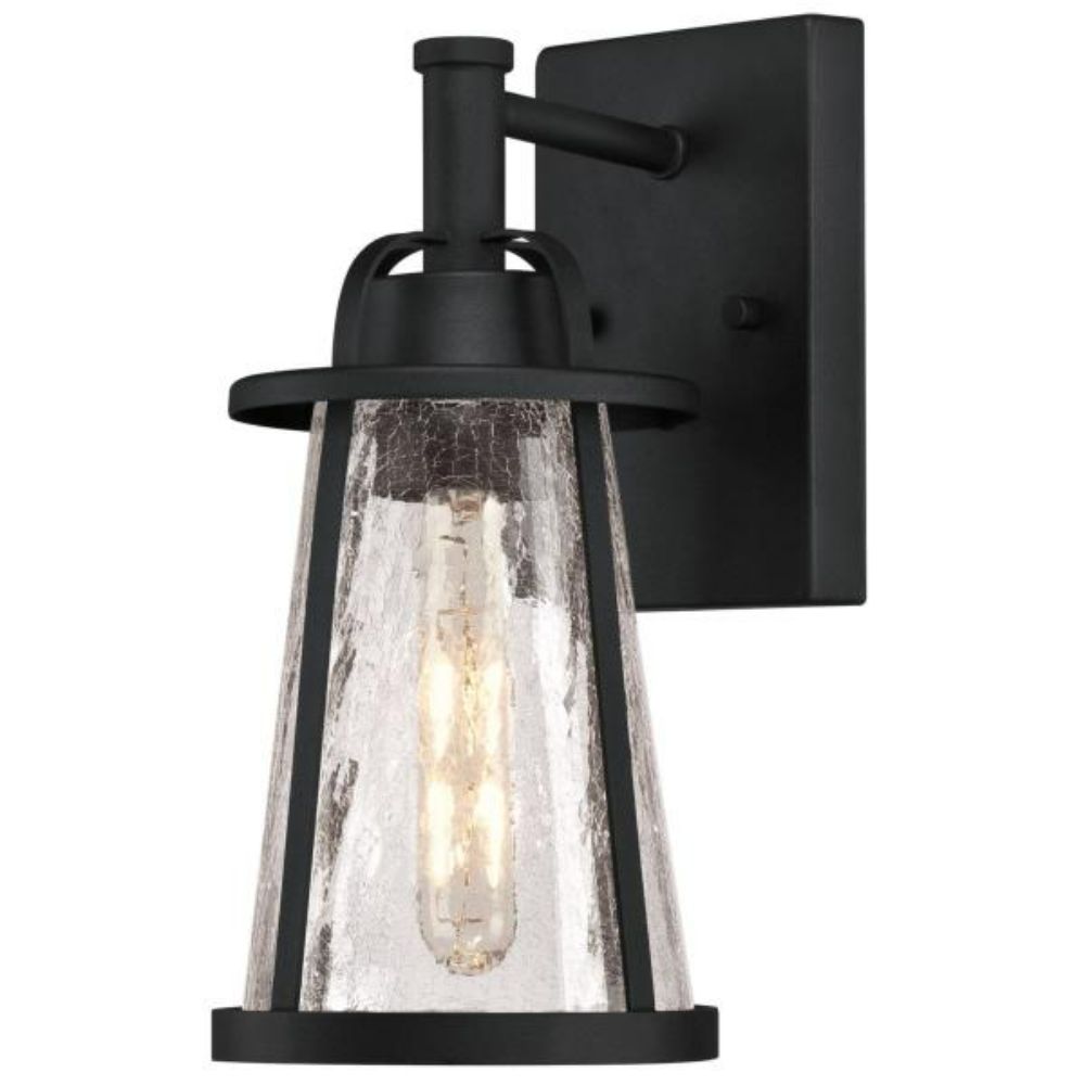 Westinghouse 6373400 Wall Fixture Textured Black Finish Clear Crackle Glass Wall Lighting