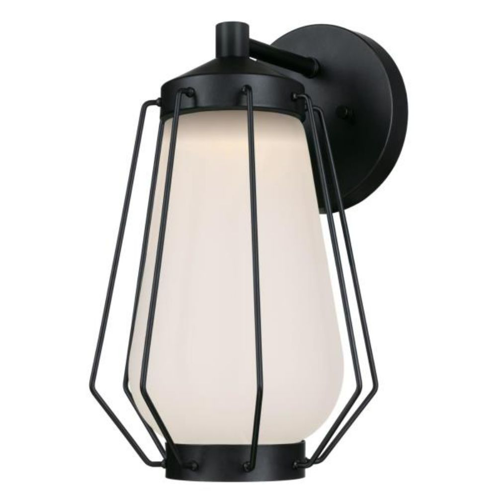 Westinghouse 6373600 Dimmable LED Wall Fixture Matte Black Finish Frosted Glass Wall Lighting