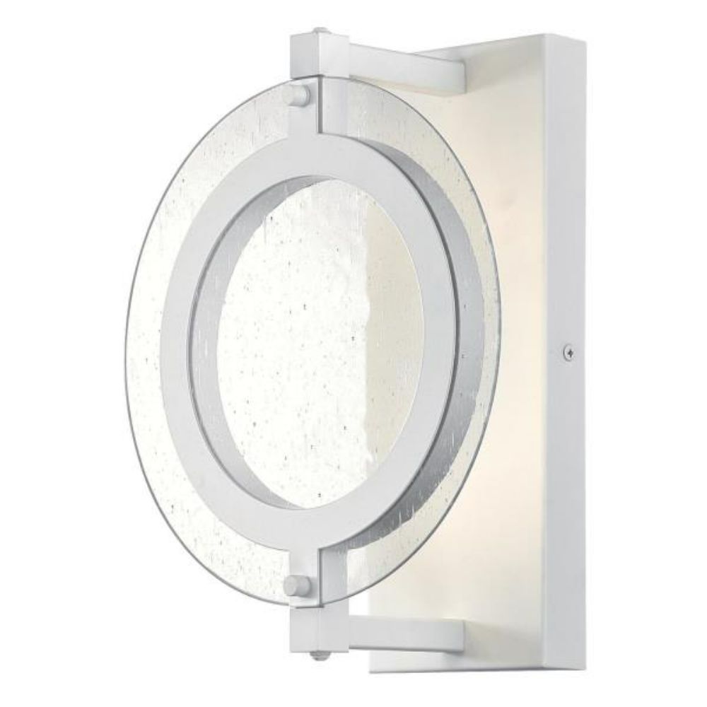 Westinghouse 6374000 Dimmable LED Wall Fixture Matte White Finish Clear Seeded Glass Wall Lighting