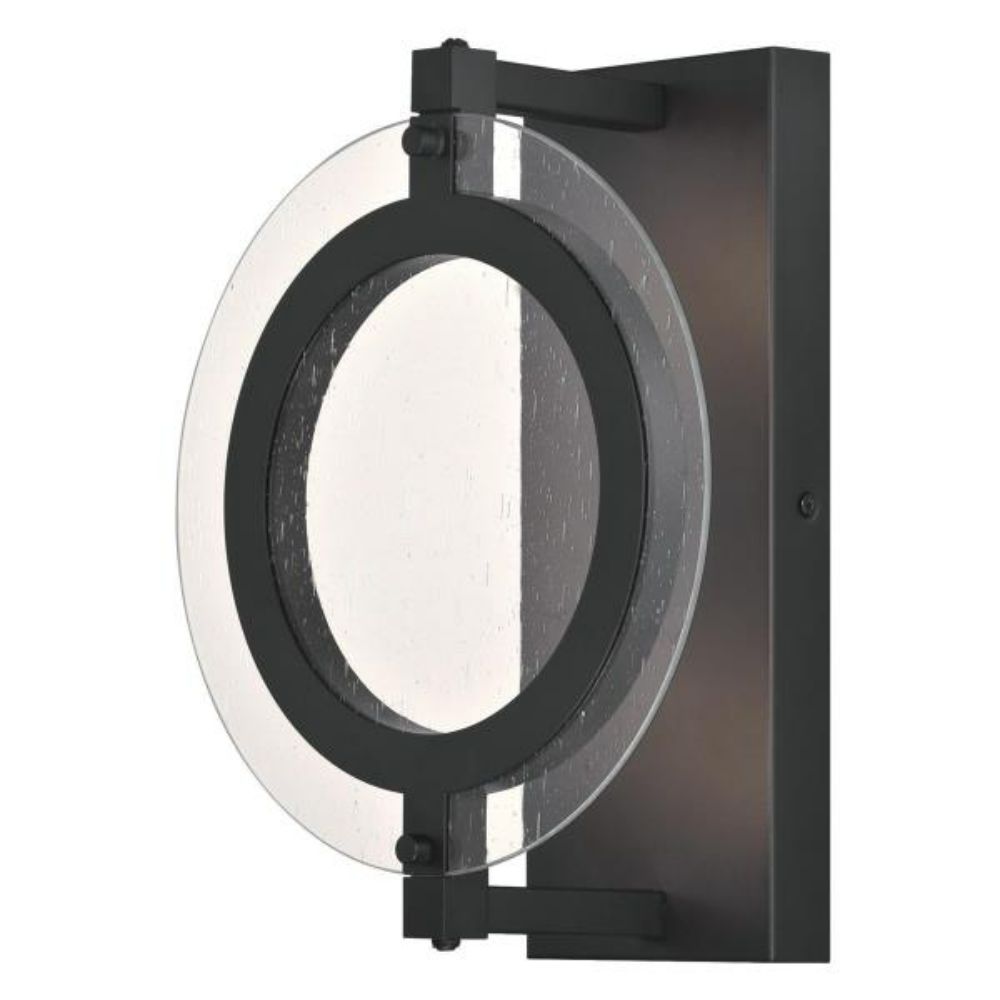 Westinghouse 6374100 Dimmable LED Wall Fixture Matte Black Finish Clear Seeded Glass Wall Lighting