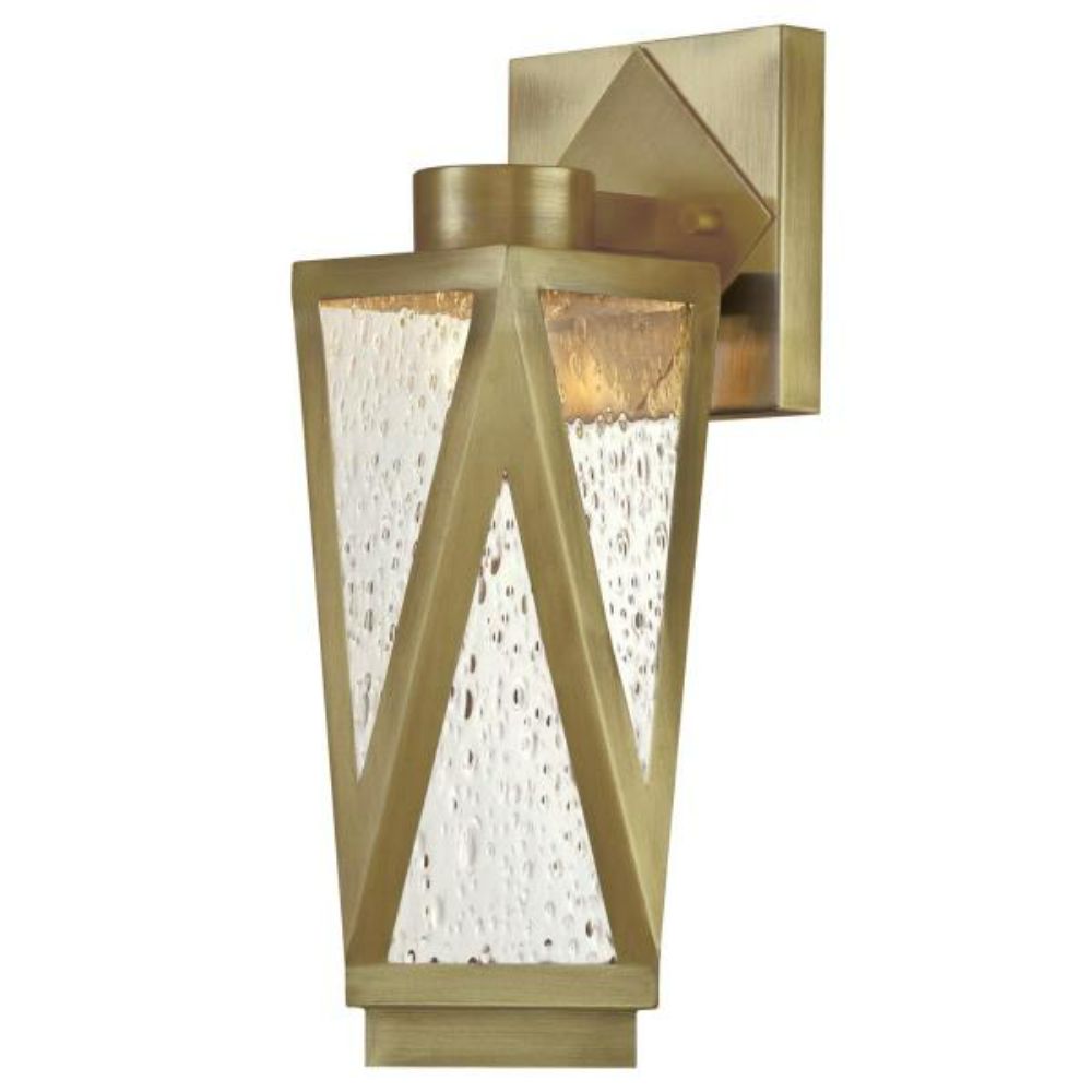 Westinghouse 6374600 Dimmable LED Wall Fixture Antique Brass Finish Clear Seeded Glass Wall Lighting