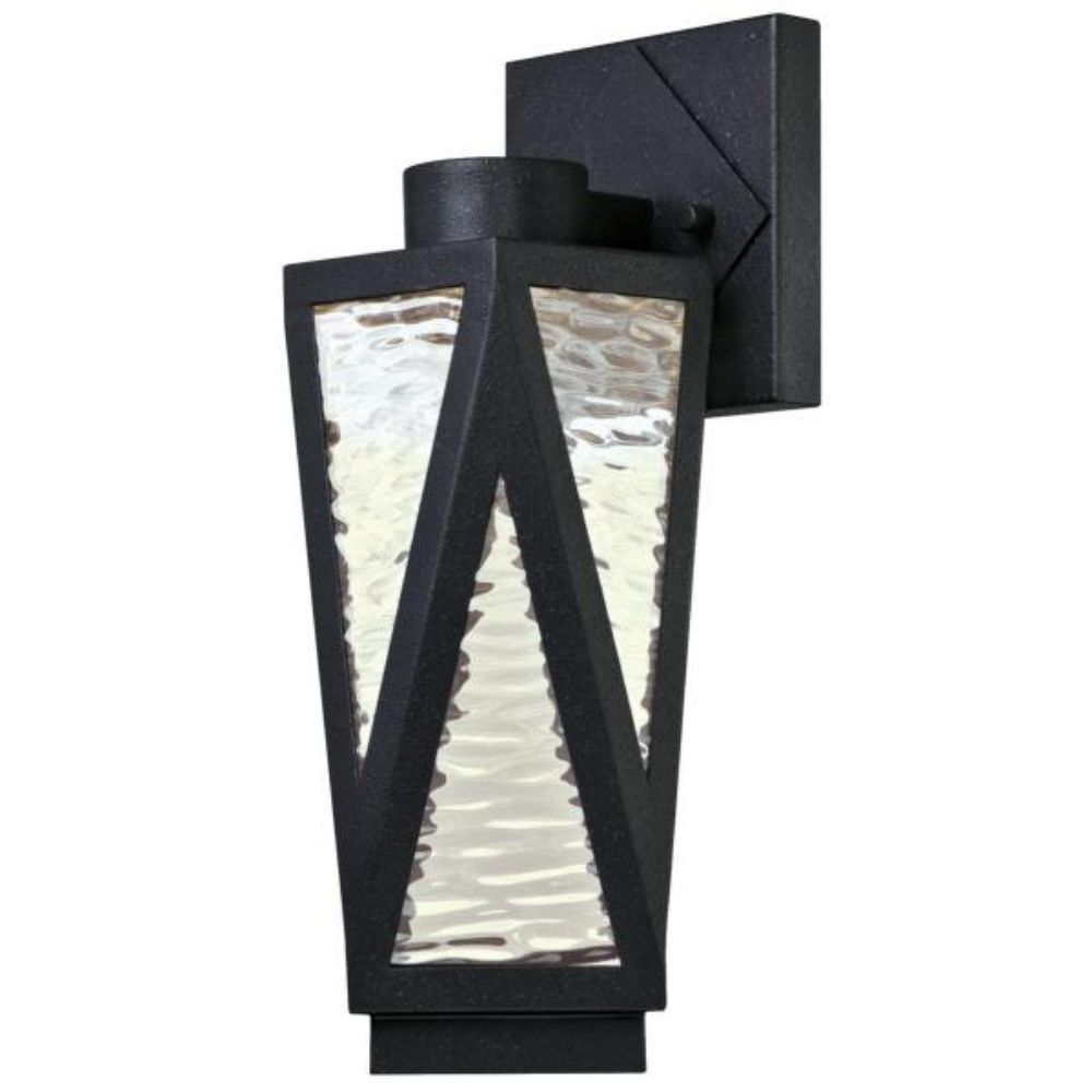 Westinghouse 6374700 Dimmable LED Wall Fixture Textured Iron Finish Clear Water Glass Wall Lighting