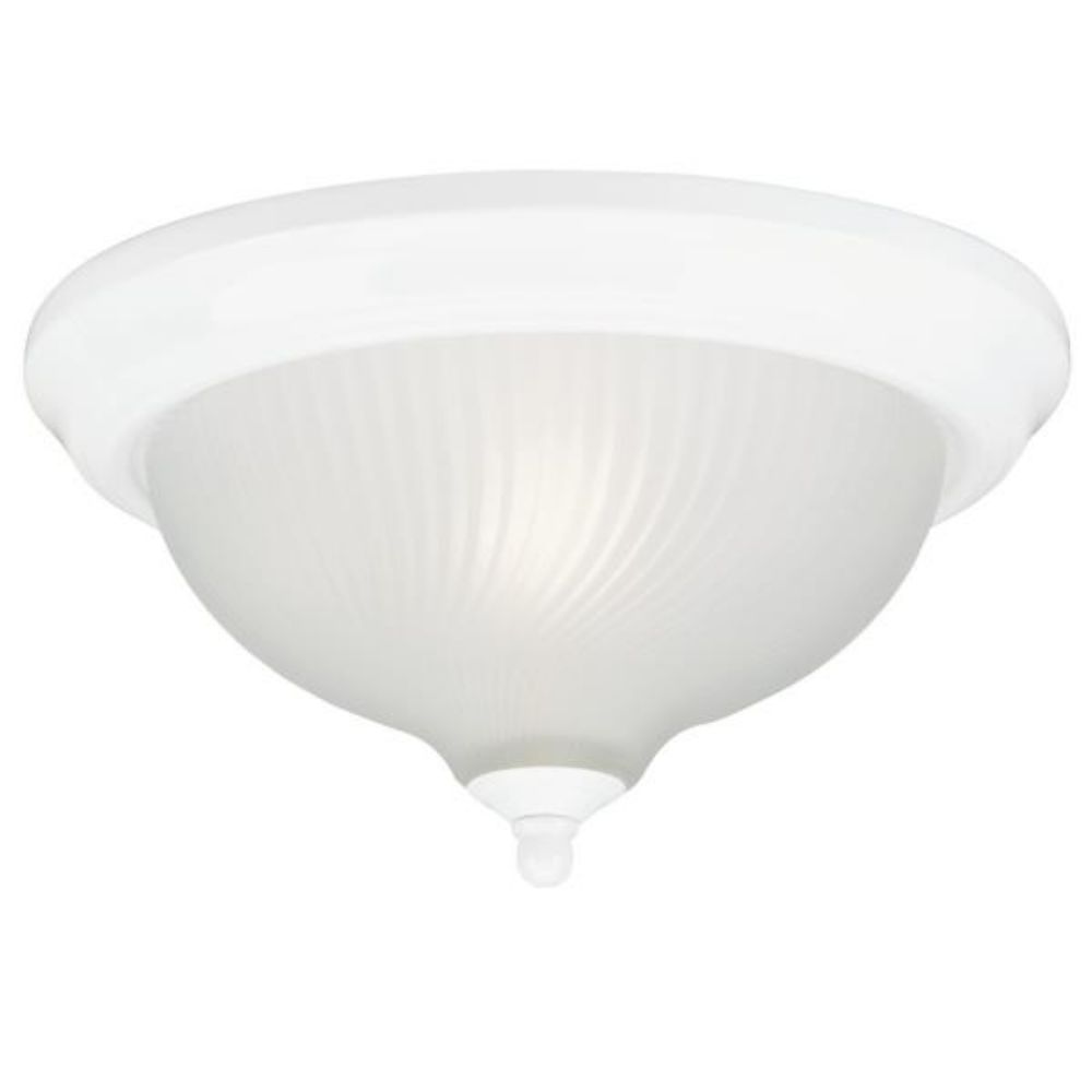 Westinghouse 6430000 13 in. 2 Light Flush White Finish Frosted Swirl Glass Ceiling Lighting