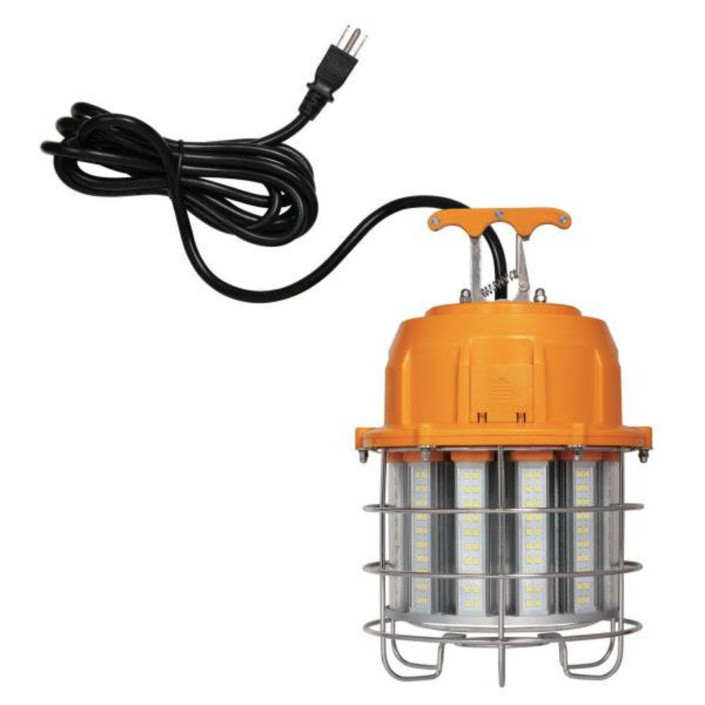 Westinghouse 6549200 60W High-Lumen LED Plug-In Work Light Orange Finish Chrome Cage Plugin Lighting