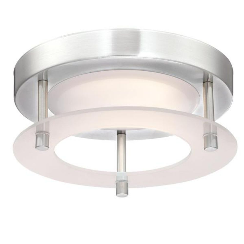 Westinghouse 6575200 6 in. 12W LED Flush Brushed Nickel Finish Frosted Acrylic Ring Ceiling Lighting