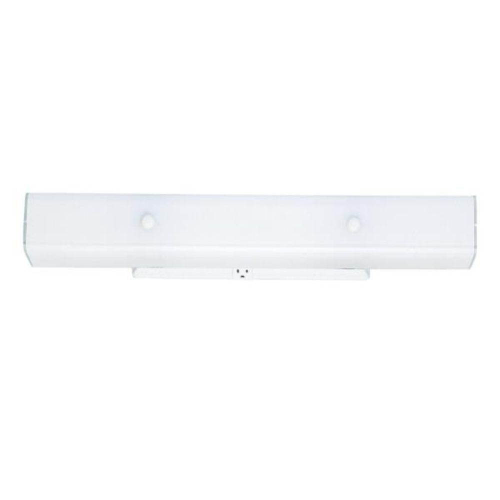 Westinghouse 6642400 4 Light Wall Fixture with Ground Convenience Outlet White Finish Base White Ceramic Glass Wall Lighting