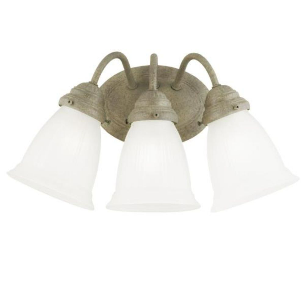 Westinghouse 6649900 3 Light Wall Fixture Cobblestone Finish Frosted Glass Wall Lighting