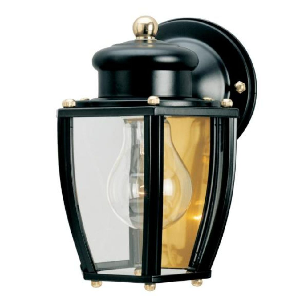 Westinghouse 6696100 Wall Fixture Matte Black Finish Clear Curved Glass Panels Wall Lighting