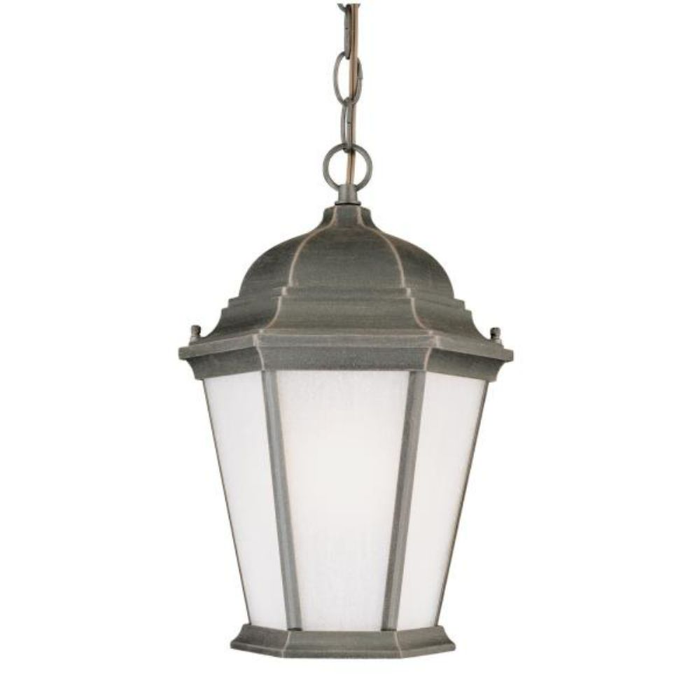 Westinghouse 6750900 Pendant Rust Finish on Cast Aluminum Frosted Seeded Glass Panels Pendant Lighting