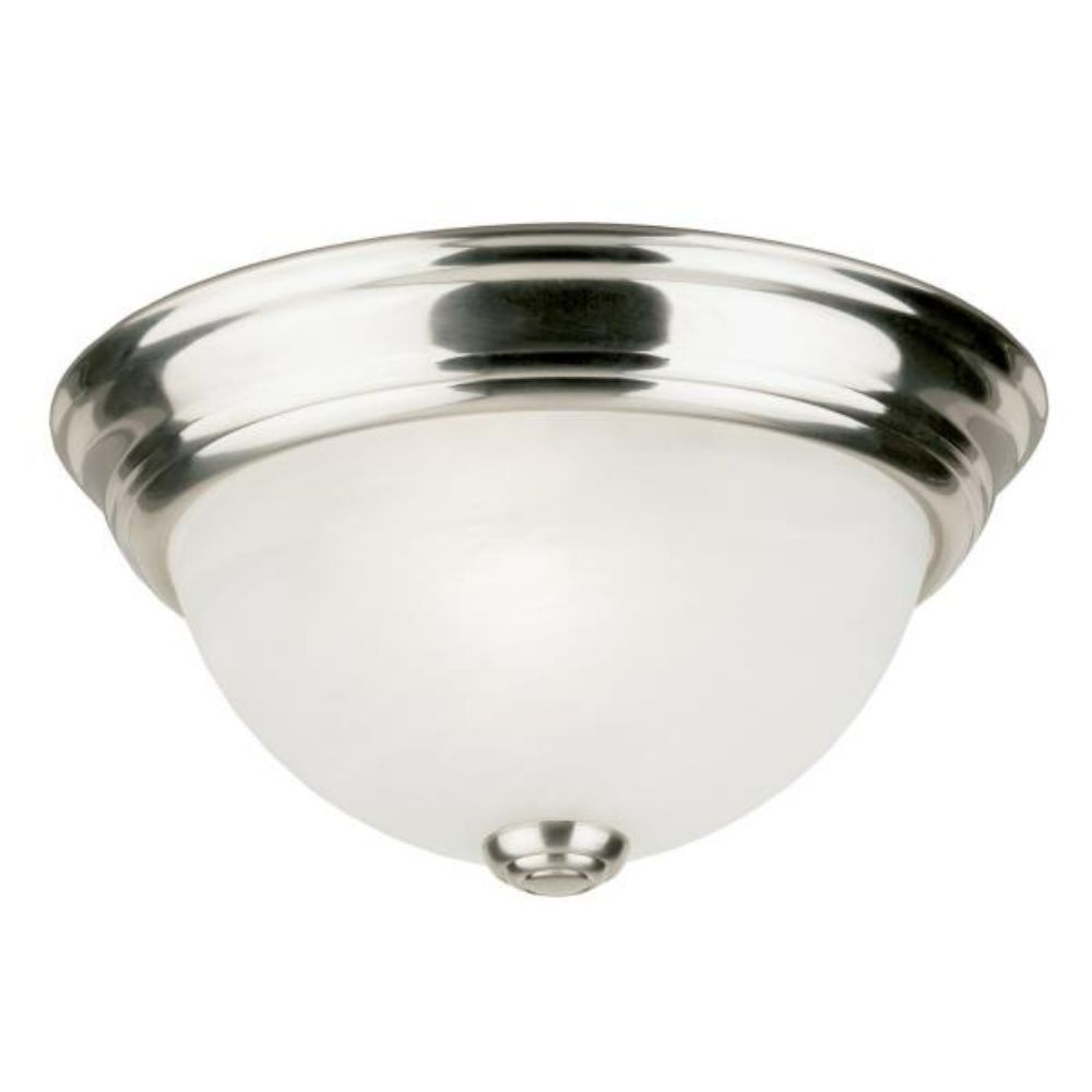 Westinghouse 6757200 10 in. 1 Light Flush Brushed Nickel Finish Frosted White Alabaster Glass Ceiling Lighting