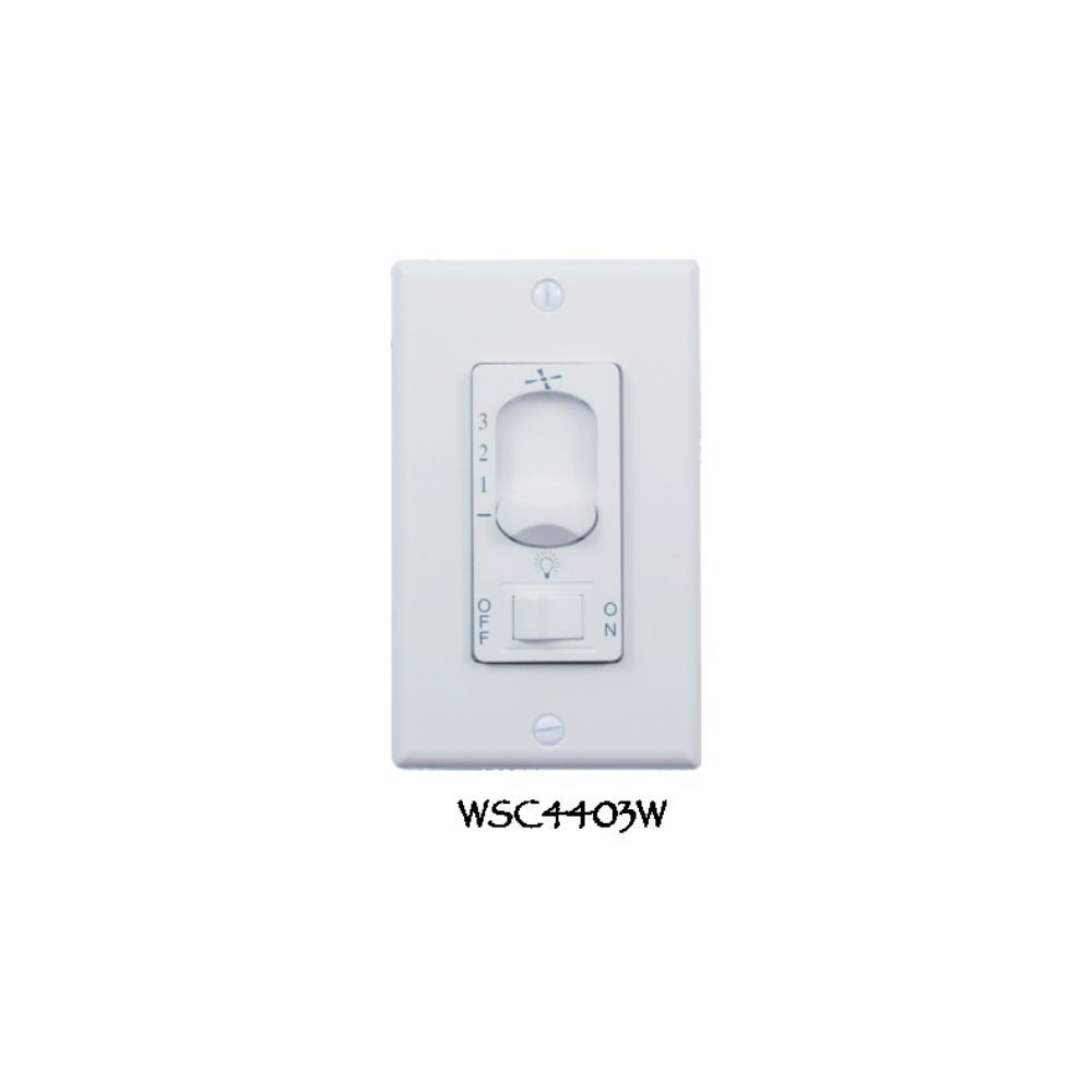 Wind River WSC4403W Dual Fan Light Wall Control WHITE