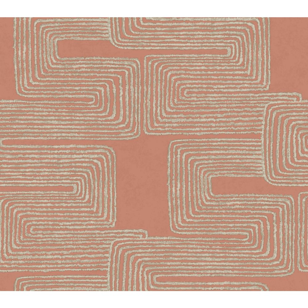 York AG2031 Artistic Abstracts Coral & Glint Zulu Thread Wallpaper