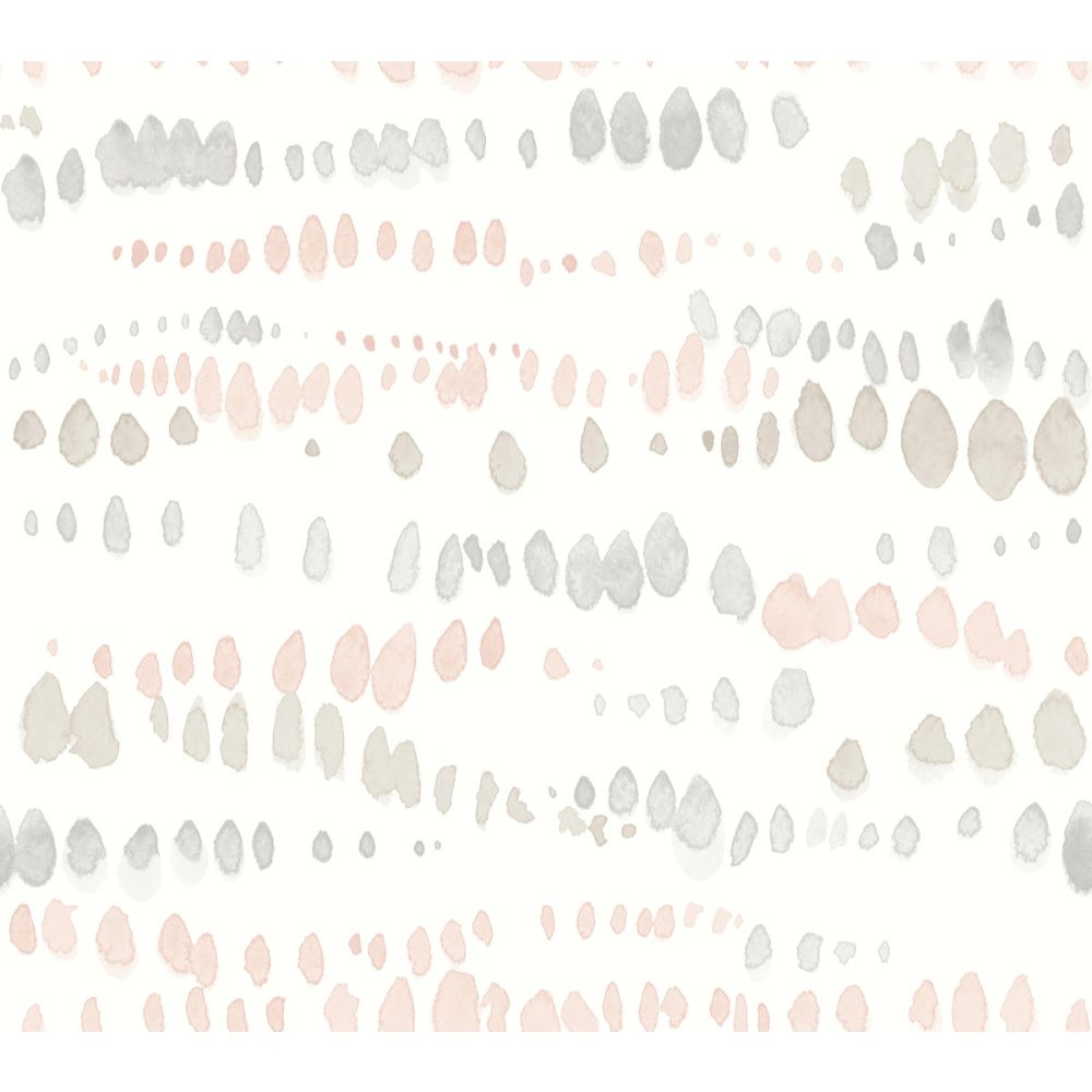 York AG2047 Artistic Abstracts Pink & Grey Dewdrops Wallpaper