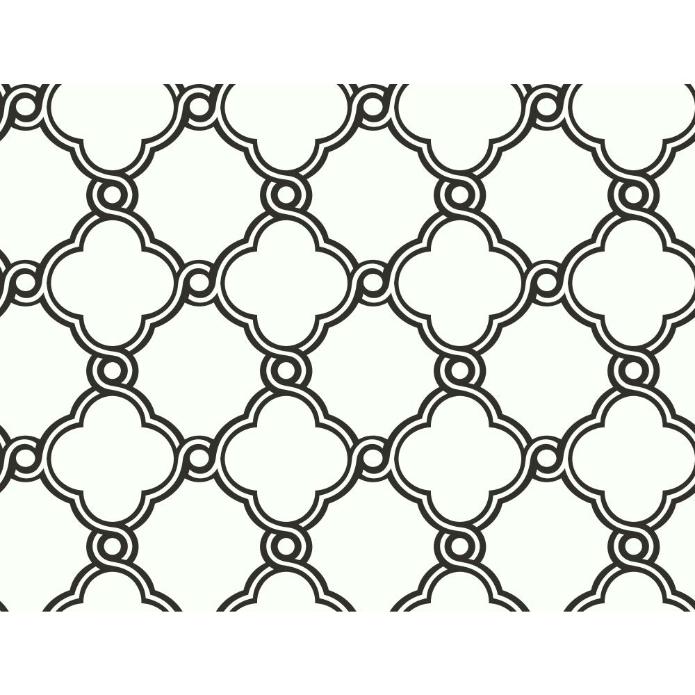 Inspired by Color by York Black & White Open Trellis Wallcovering in Black/White