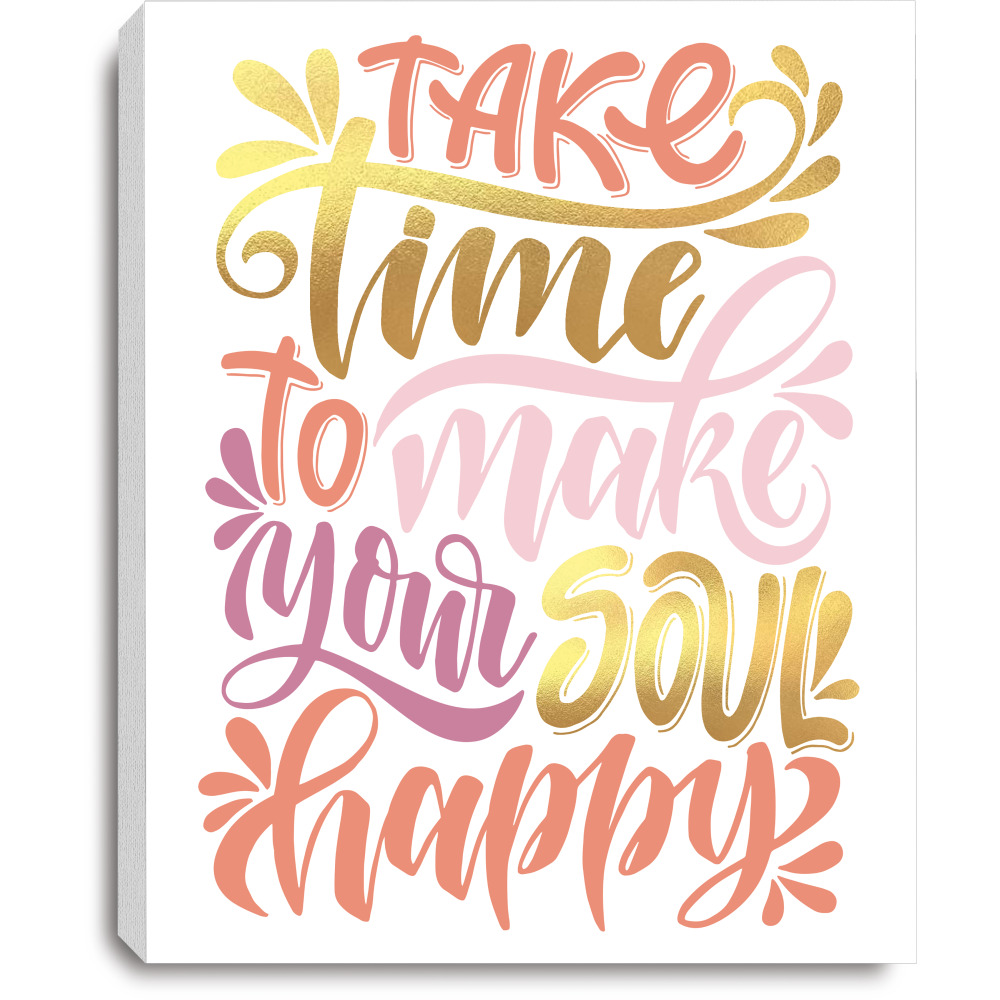 RoomMates by York AVE11244 Soul Happy Canvas Wall Art In Pink; Yellow