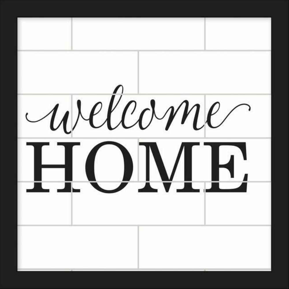 RoomMates by York AVE4815 Welcome Home Tile And Type Framed Wall Art in Black, White