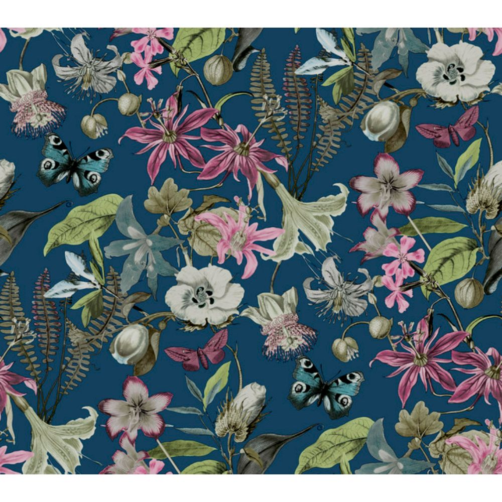 York BL1723 Blooms Navy Butterfly House Wallpaper