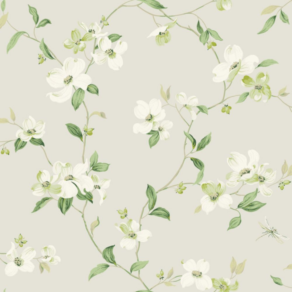 York BL1762 Blooms Light Grey Dogwood Wallpaper