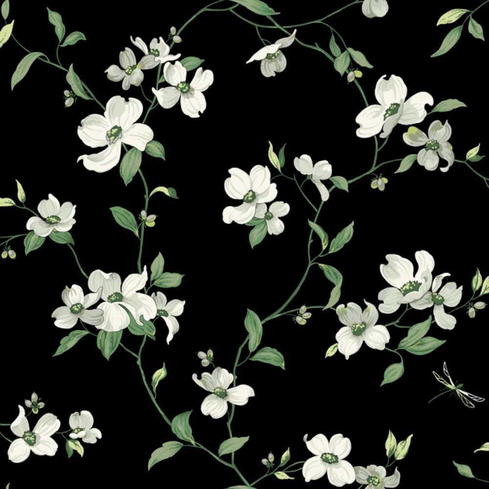 York BL1764 Blooms Black Dogwood Wallpaper