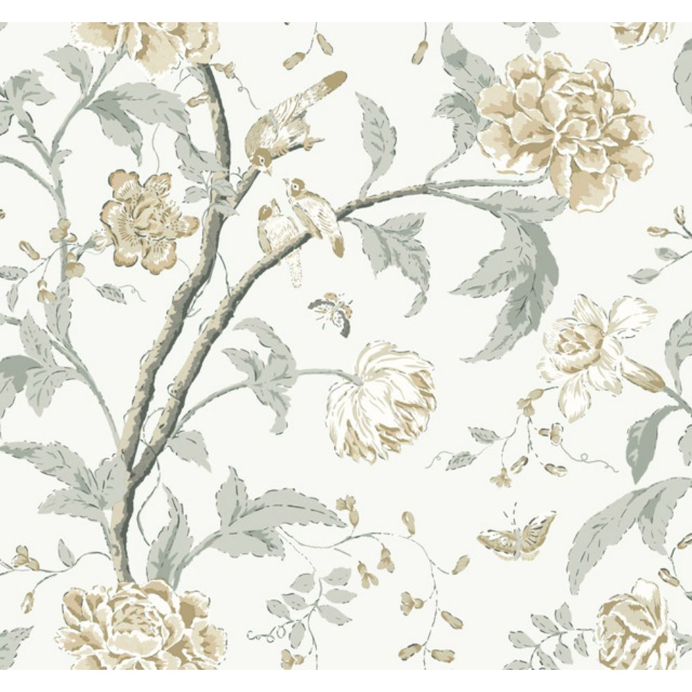 York BL1783 Blooms Neutral Teahouse Floral Wallpaper