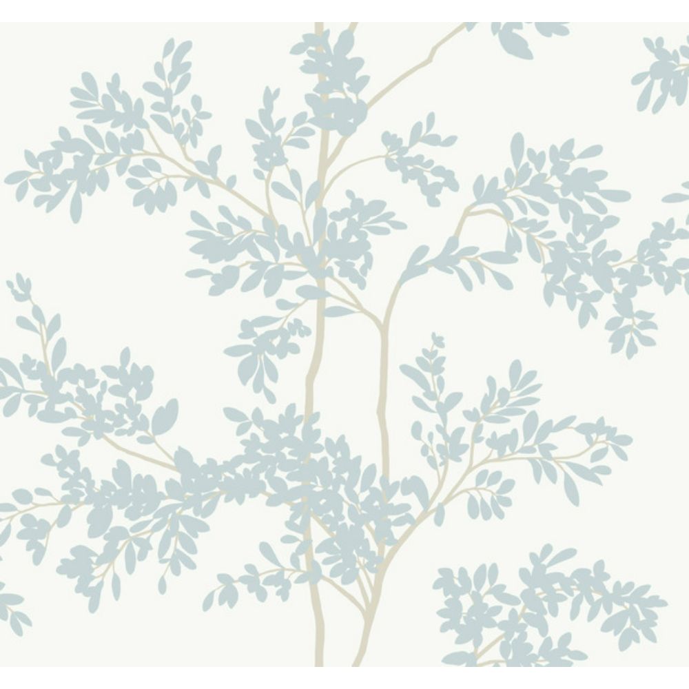 York BL1802 Blooms White & Cloud Blue Lunaria Silhouette Wallpaper