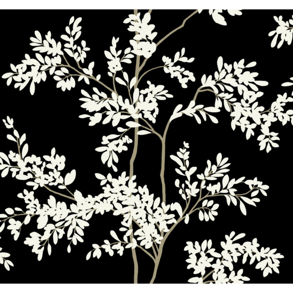 York BL1804 Blooms Black & White Lunaria Silhouette Wallpaper