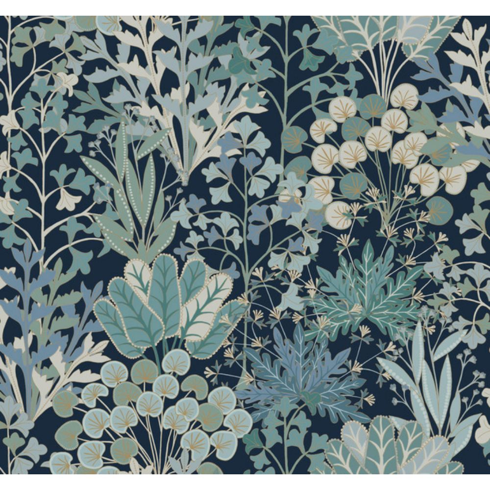 York BL1812 Blooms Navy Forest Floor Wallpaper