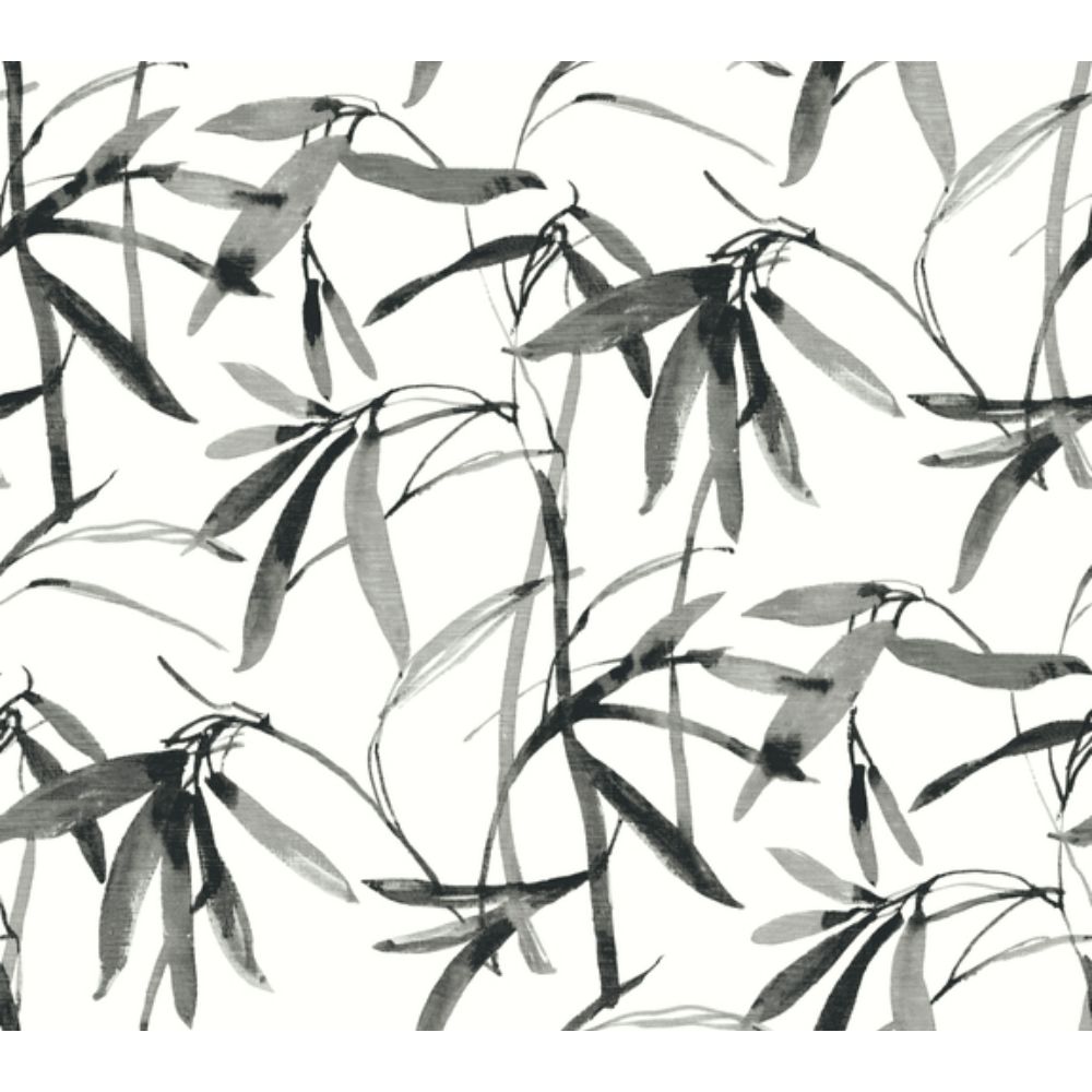 Inspired by Color by York BW3843 Black & White III Black & White Bamboo Ink Wallpaper
