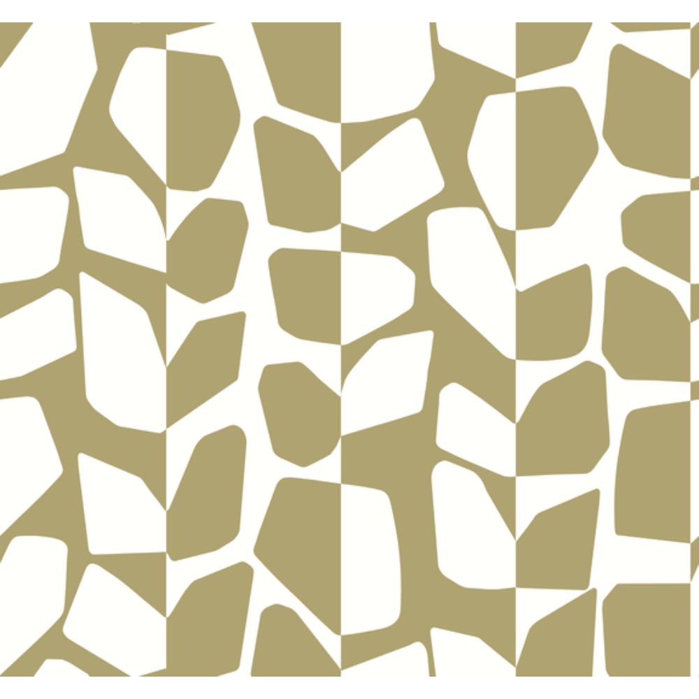 York BW3892 Black & White Resource Library Primitive Vines Wallpaper in Gold Metallic