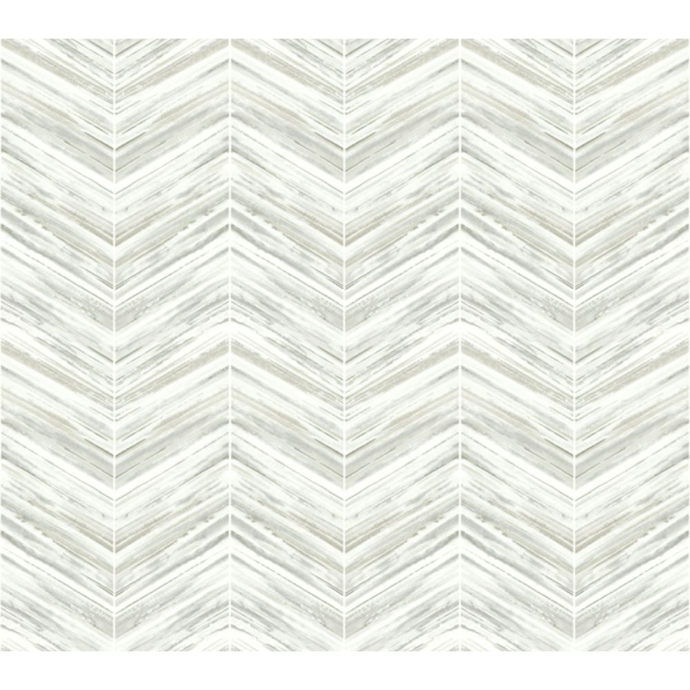 Inspired by Color by York BW3913 Beige & Naturals White & Grey Petite Watercolor Chevron Wallpaper