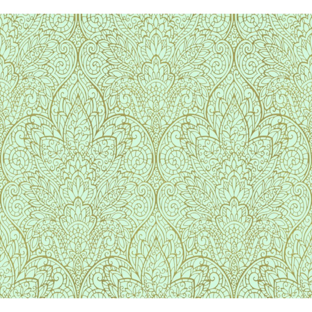 York Designer Series CD4008 Candice Olson After 8 Paradise Wallpaper in Blue/Gold