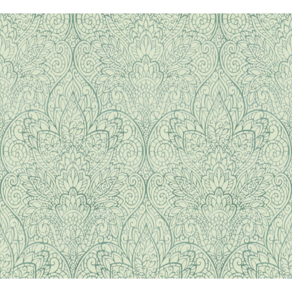 York Designer Series CD4011 Candice Olson After 8 Paradise Wallpaper in White/Silver
