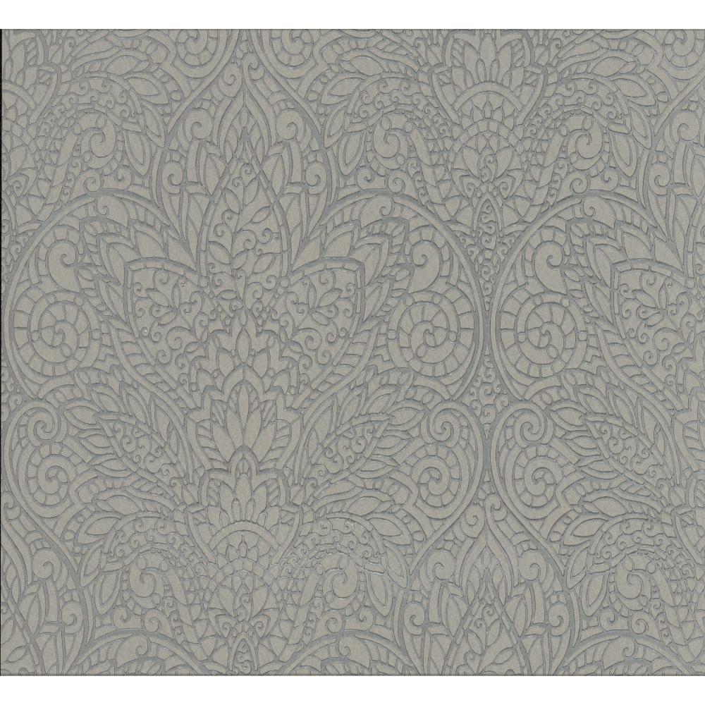 York Designer Series CD4012 Candice Olson Decadence Paradise Wallpaper in gray/metallic gray