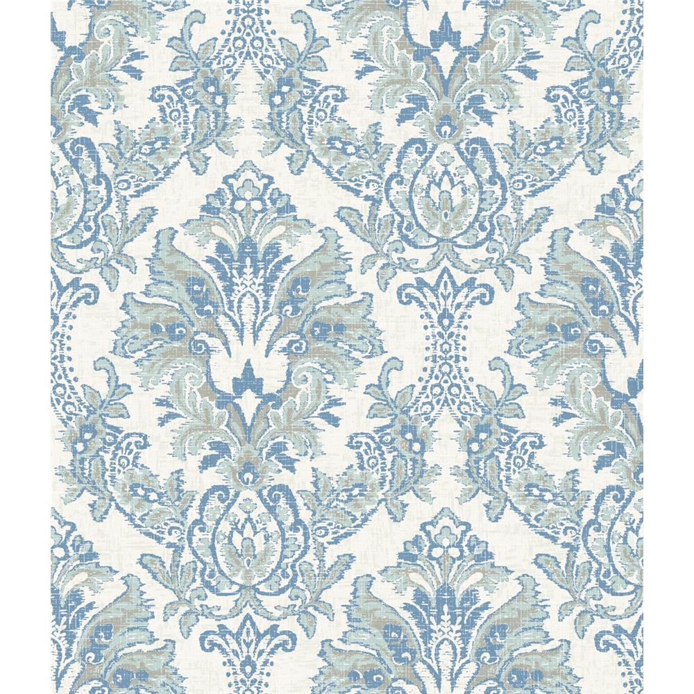 York Wallcoverings CL2504 Impressionist Bold Brocade Wallpaper in Blue