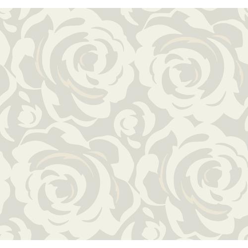York Designer Series CP1240 Candice Olson Lavish Wallpaper - White on Pearl