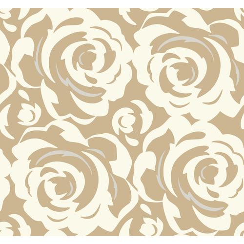 York Designer Series CP1246 Candice Olson Lavish Wallpaper - White on Gold