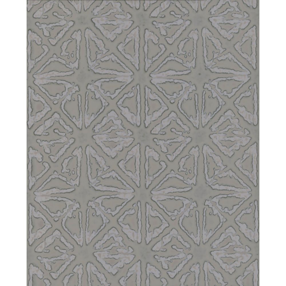 York Designer Series CR9103 Designer Resource Tip Card Empire Diamond Wallpaper in Brushed Silver/taupe
