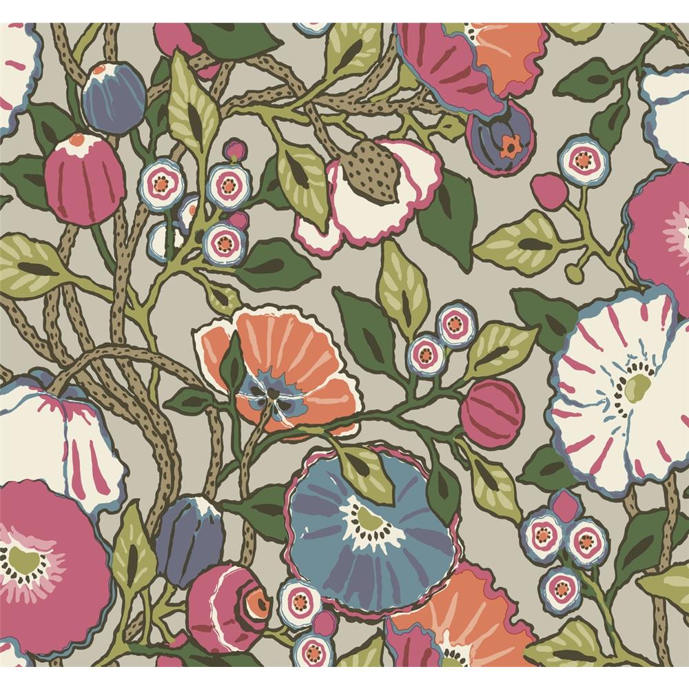 York CY1516 Conservatory Brights Vincent Poppies Wallpaper