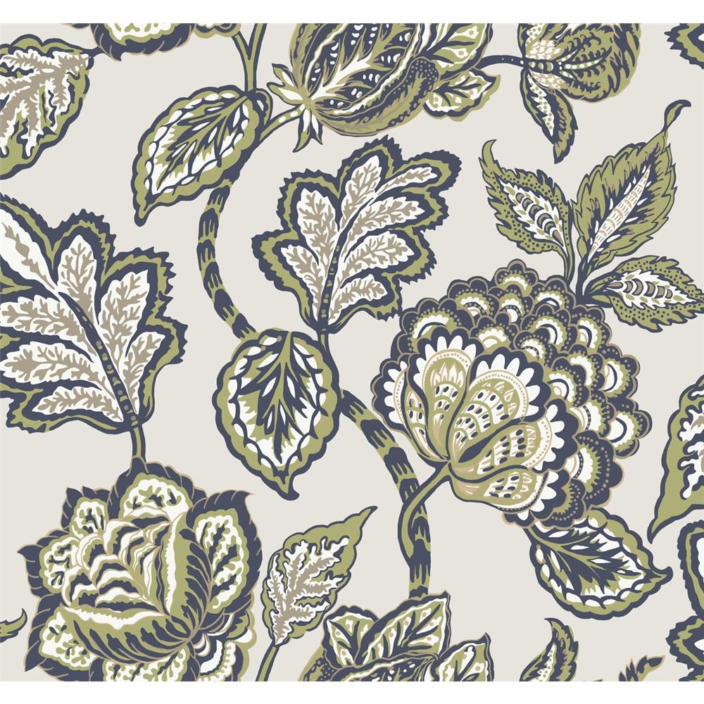 York CY1539 Conservatory Lime/Navy Midsummer Jacobean Wallpaper