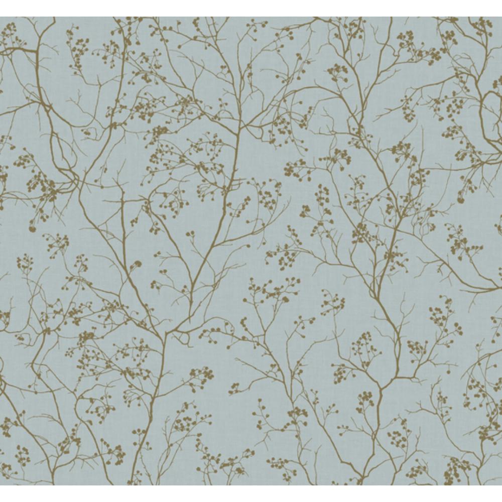 York DD3813 Dazzling Dimensions Volume II Luminous Branches Wallpaper in Blue/Gold