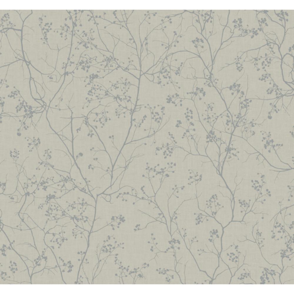 York DD3814 Shimmering Finishes Luminous Branches Wallpaper in Grey & Silver