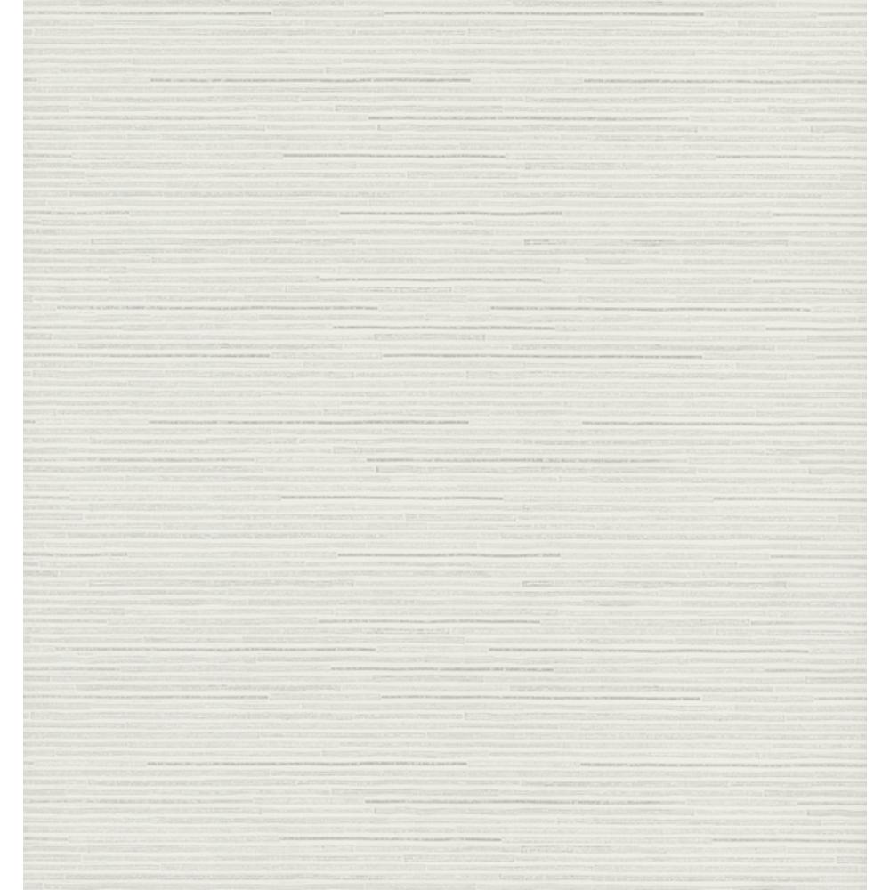 York DD3833 Dazzling Dimensions Volume II Ribbon Bamboo Wallpaper in White/Silver