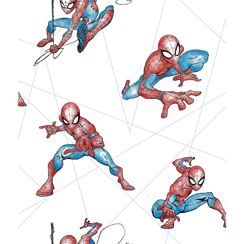 York DI0939 Disney Kids Vol. 4 Spider-Man Fracture Wallpaper in Red/Blue/Gray