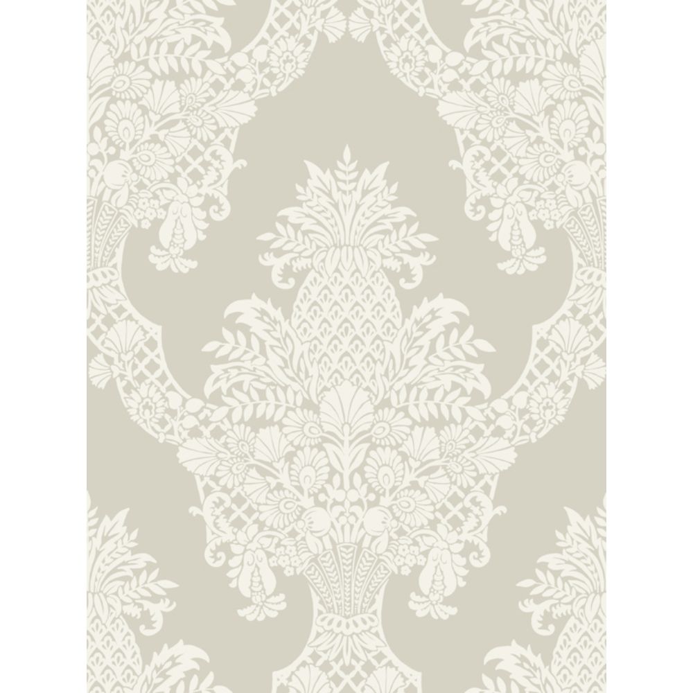 York DM4972 Damask Resource Library Pineapple Plantation Wallpaper in Taupe